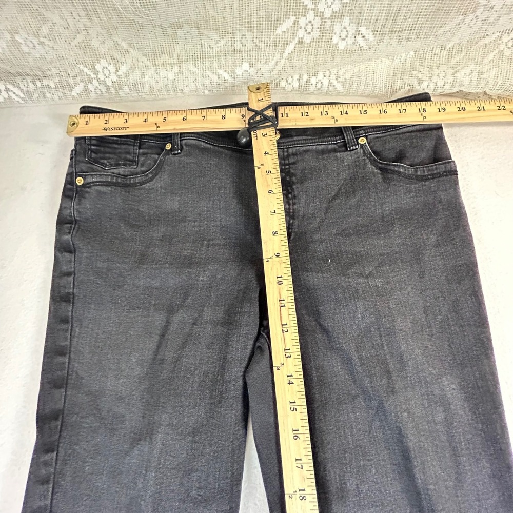 Chicos So Slimming Ankle Jeans Womens 3 Black Straight Leg Stretch Denim Gold HW - Picture 5 of 11
